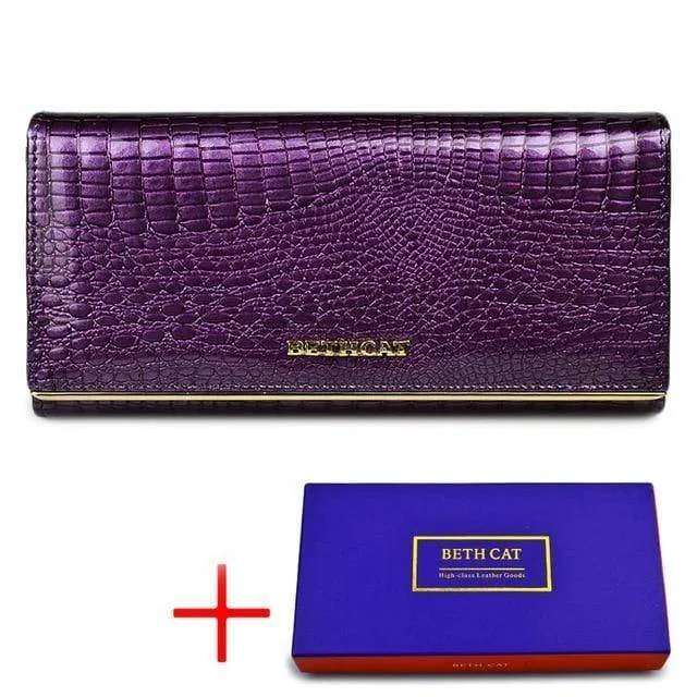 Frauen Brieftasche und Geldbörsen Echtes Leder Weibliche Münze Kartenhalter Geldbörse Damen Geld Taschen Alligator Kuh Brieftaschen