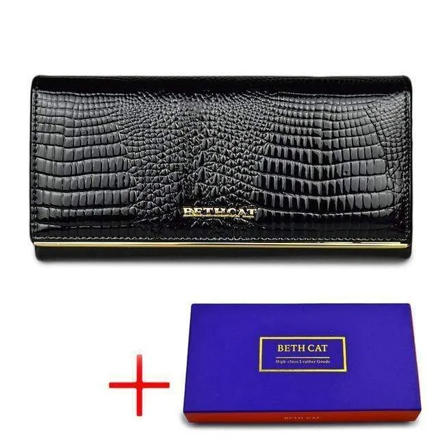 Frauen Brieftasche und Geldbörsen Echtes Leder Weibliche Münze Kartenhalter Geldbörse Damen Geld Taschen Alligator Kuh Brieftaschen