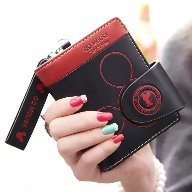 Brieftaschen und Geldbörsen der Frauen der kleinen Geldbörsenkarikatur mickey netter Münzengeldbeutelhaspekartenhalter-Frauen weibliche berühmte Marke der Geldbörsen