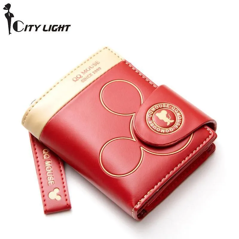 Brieftaschen und Geldbörsen der Frauen der kleinen Geldbörsenkarikatur mickey netter Münzengeldbeutelhaspekartenhalter-Frauen weibliche berühmte Marke der Geldbörsen