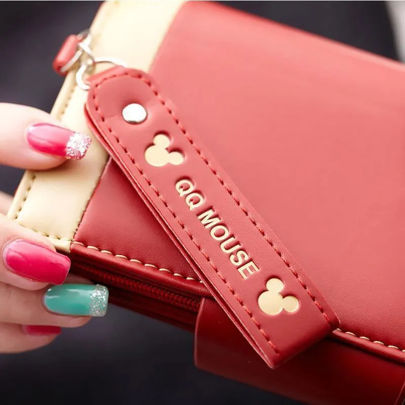 Brieftaschen und Geldbörsen der Frauen der kleinen Geldbörsenkarikatur mickey netter Münzengeldbeutelhaspekartenhalter-Frauen weibliche berühmte Marke der Geldbörsen