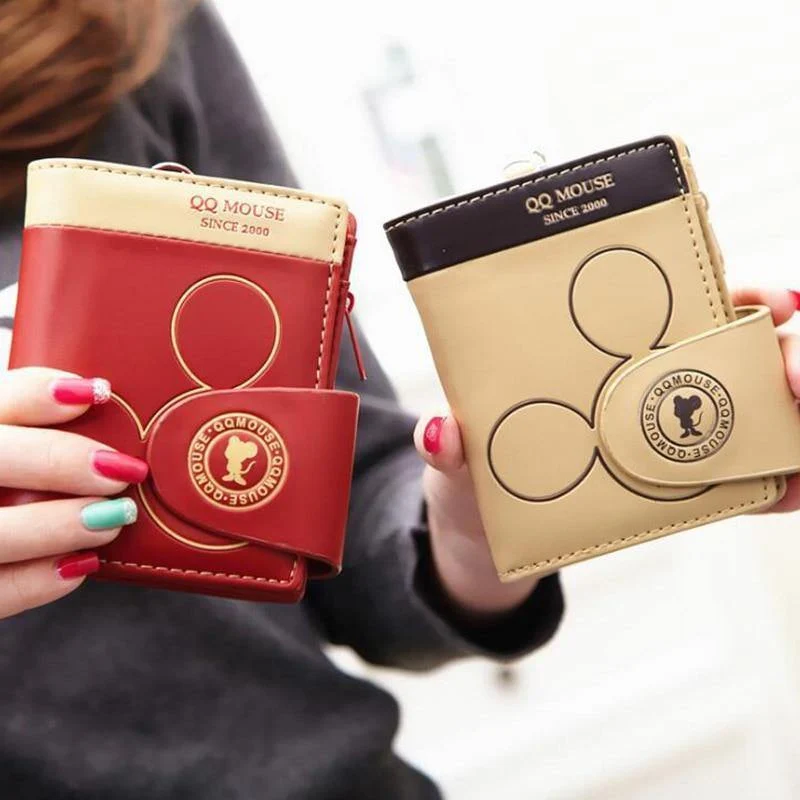Brieftaschen und Geldbörsen der Frauen der kleinen Geldbörsenkarikatur mickey netter Münzengeldbeutelhaspekartenhalter-Frauen weibliche berühmte Marke der Geldbörsen