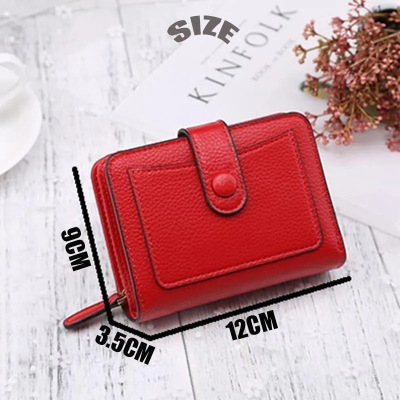 Frauen Geldbörsen Neue Luxus Marke Rot Schwarz Kleine Mini Geldbörse Haspe Karte Halter Dame Brieftasche Zipper Weibliche Leder Schnalle