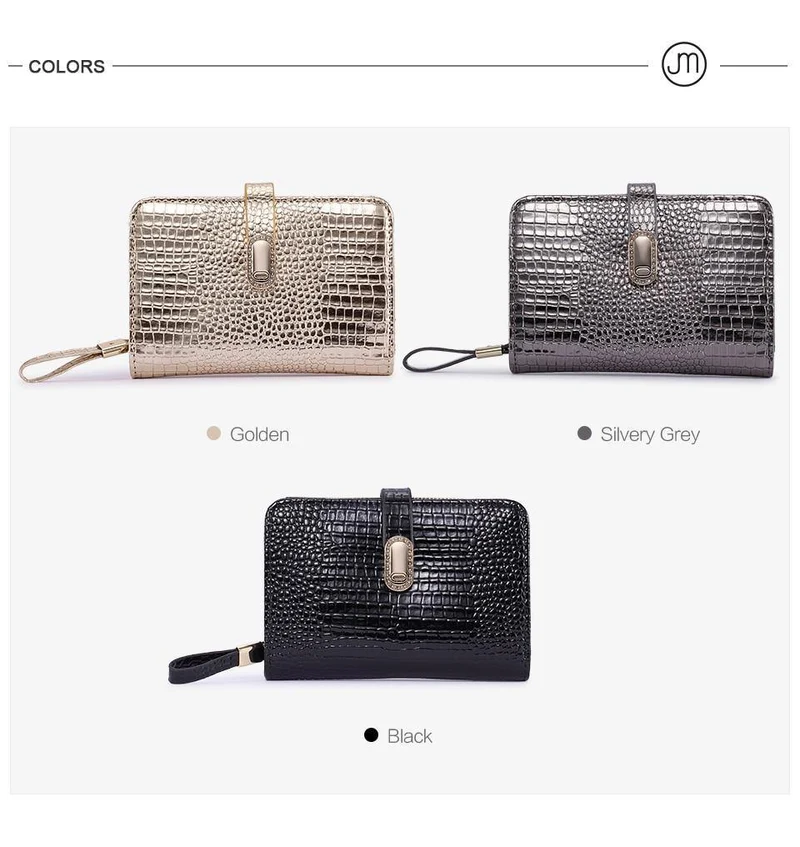 Leder Frauen Brieftaschen Krokodil Muster Kleine Brieftasche Magnetische Schnalle Rindsleder Frauen Geldbörse