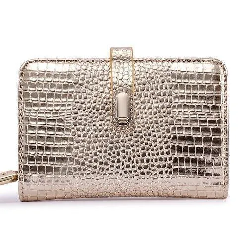 Leder Frauen Brieftaschen Krokodil Muster Kleine Brieftasche Magnetische Schnalle Rindsleder Frauen Geldbörse
