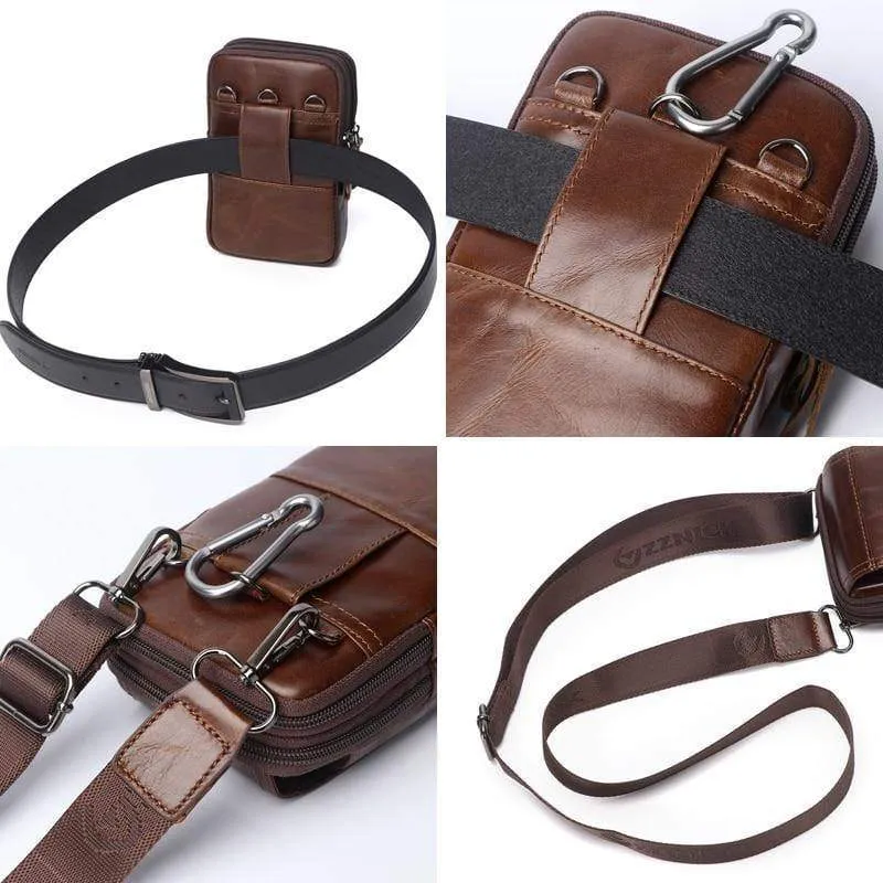 Leder Hüfttaschen Pack Gürteltasche Handtaschen Handytasche Taschen Reise Hüfttasche Männliche Taille Herrentasche Mode Klappe