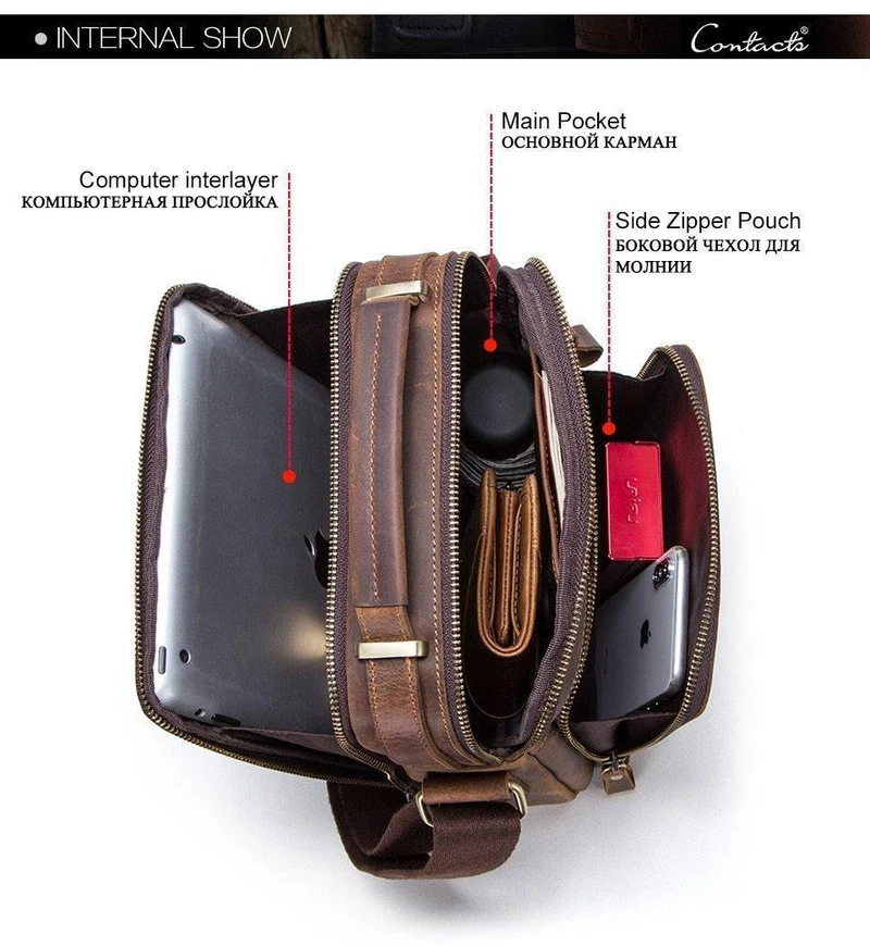 Leder Herren Umhängetasche Vintage Messenger Bags Herren Bolsos Herren Umhängetaschen Herren Handtasche Schultertasche