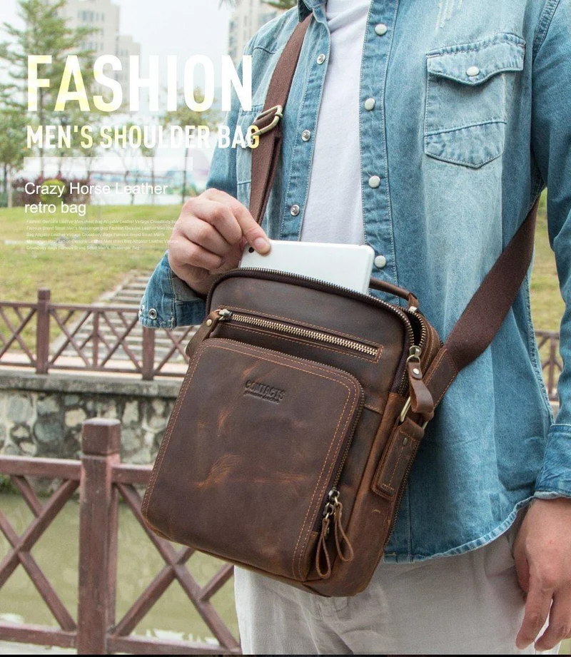 Leder Herren Umhängetasche Vintage Messenger Bags Herren Bolsos Herren Umhängetaschen Herren Handtasche Schultertasche