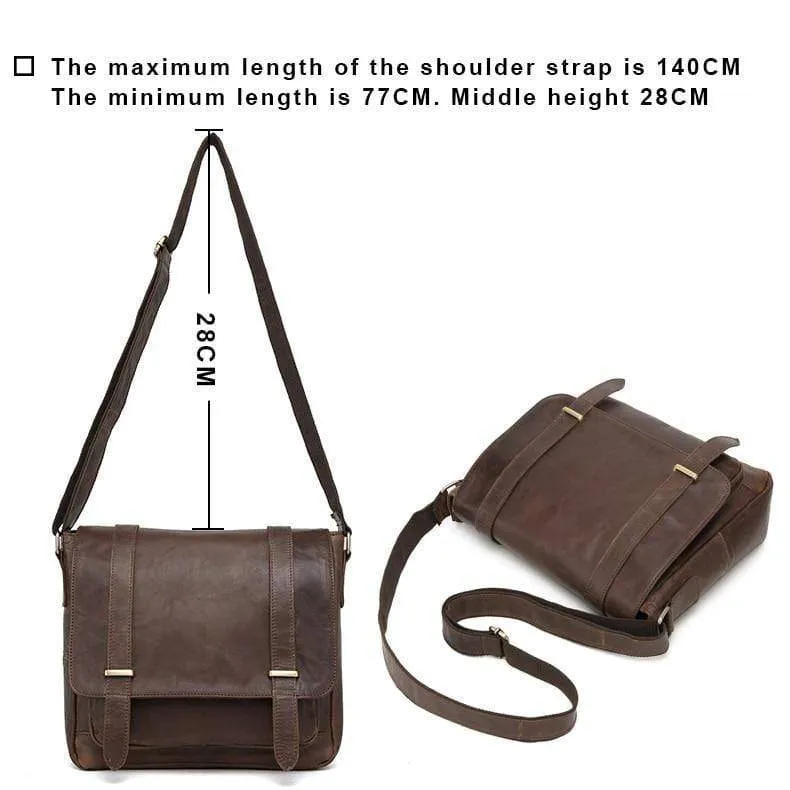 Leder Herren Tasche Schulter Umhängetaschen Crazy Horse Laptop Männlichen Messenger Taschen Vintage Design Tasche für Männer