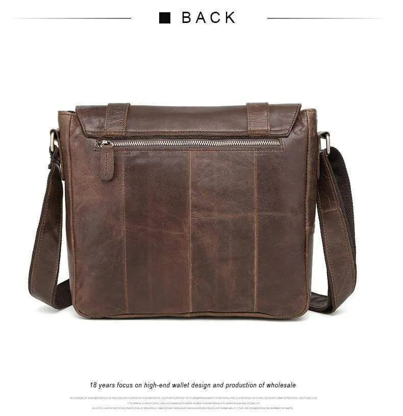 Leder Herren Tasche Schulter Umhängetaschen Crazy Horse Laptop Männlichen Messenger Taschen Vintage Design Tasche für Männer
