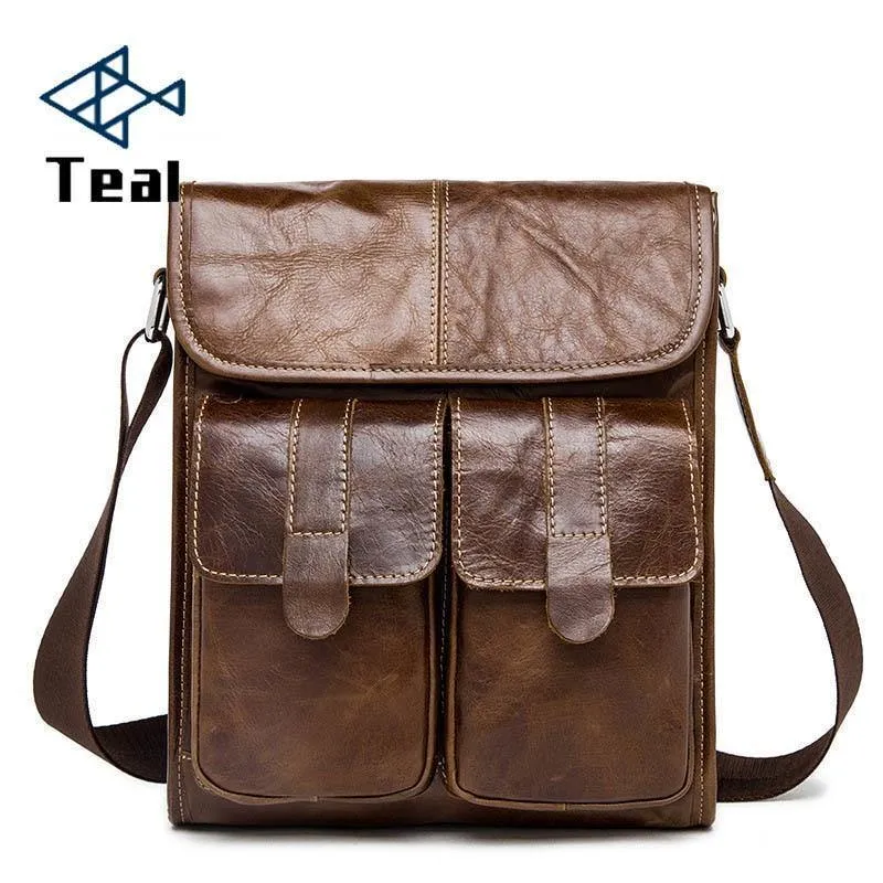 Männer Aktentasche taschen Aus Echtem Leder große kapazität tasche männlichen vintage taschen luxus Marke Casual schulter tasche