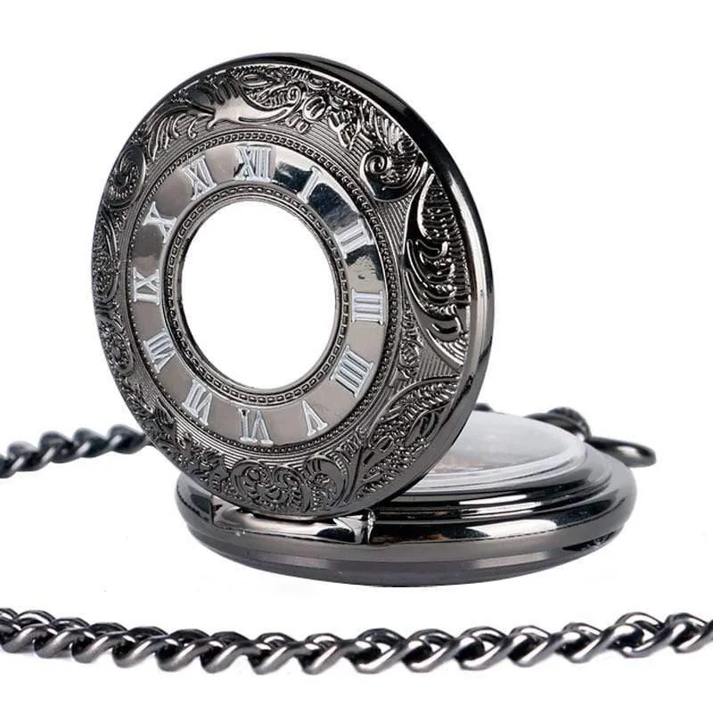 Antike Auto mechanische Skelett Taschenuhr siehe obwohl Gesicht Retro Steampunk Mode Anhänger mit Fob Kette männliche Uhr