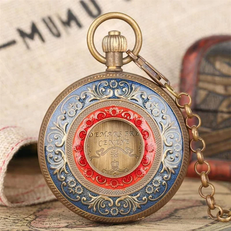 Carving Automatische Mechanische Taschenuhr Kette Double Open Face Tourbillon Selbst Wind Uhren Männer Neue Männliche Uhr Geschenke