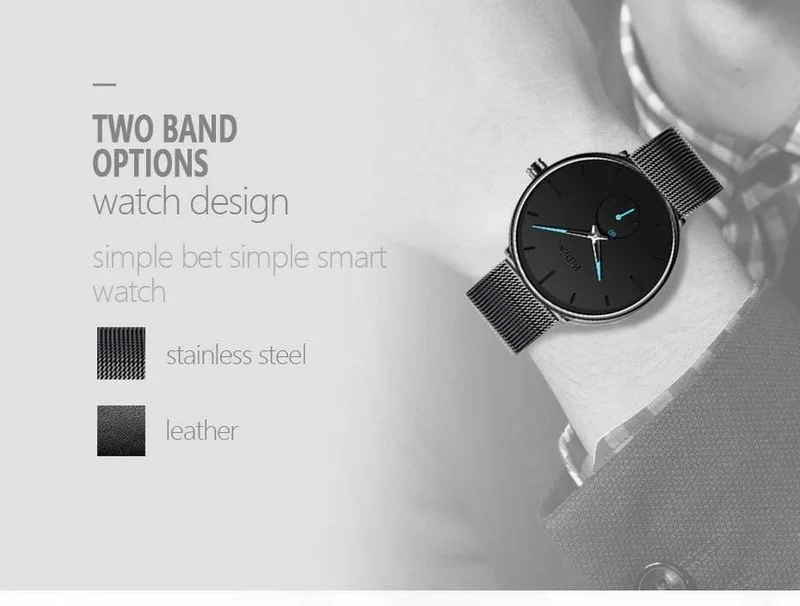 Herrenuhren, schlichte Marke, Herren-Armbanduhr, Quarz, Leder, Herrenuhr, wasserdicht, Herrenuhren, Schwarz, Braun