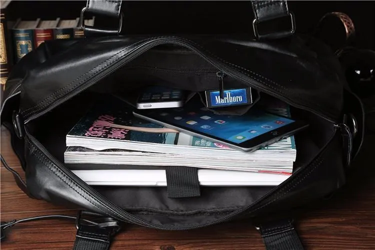 Mode herren leder reisetasche vintage duffle handtaschen große männer business gepäck tasche mit schulter gurt sac voyages