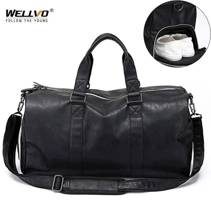 Reisetasche, groß, Reisetasche, separater Schuhaufbewahrung, große Fitnesstaschen, Handtasche, Gepäck, Umhängetasche, Schwarz, XA237WC