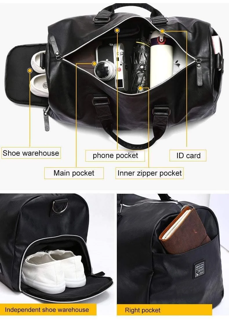 Reisetasche, groß, Reisetasche, separater Schuhaufbewahrung, große Fitnesstaschen, Handtasche, Gepäck, Umhängetasche, Schwarz, XA237WC