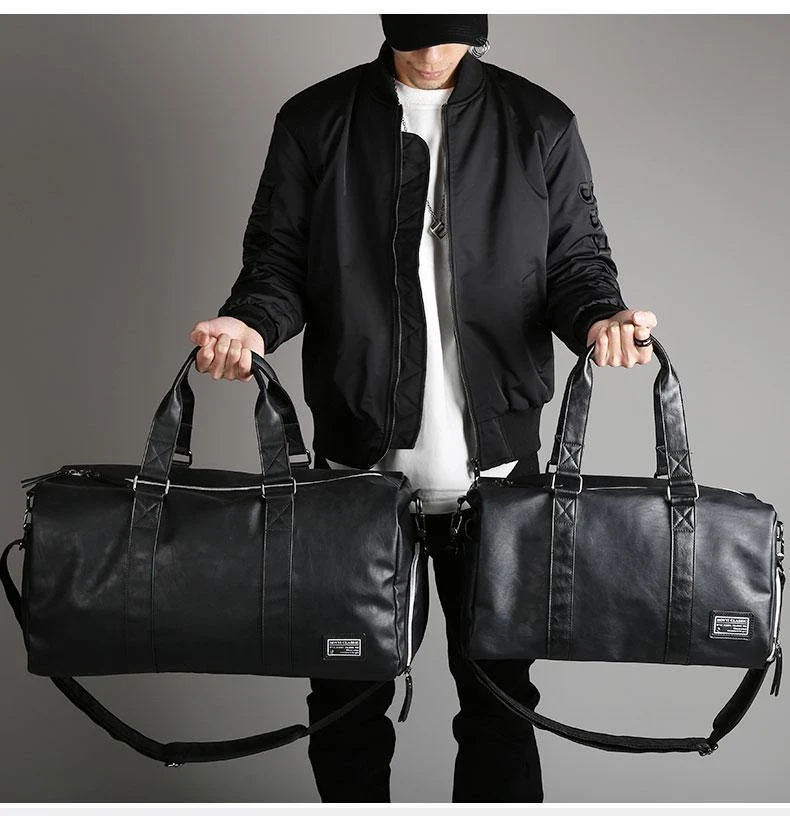 Reisetasche, groß, Reisetasche, separater Schuhaufbewahrung, große Fitnesstaschen, Handtasche, Gepäck, Umhängetasche, Schwarz, XA237WC