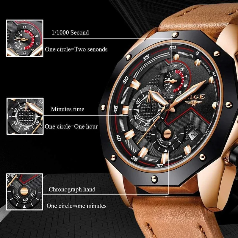Herrenuhren Top-marke Luxus Quarz Gold Uhr Männer Casual Leder Militärische Wasserdichte Sport Armbanduhr Relogio Masculino