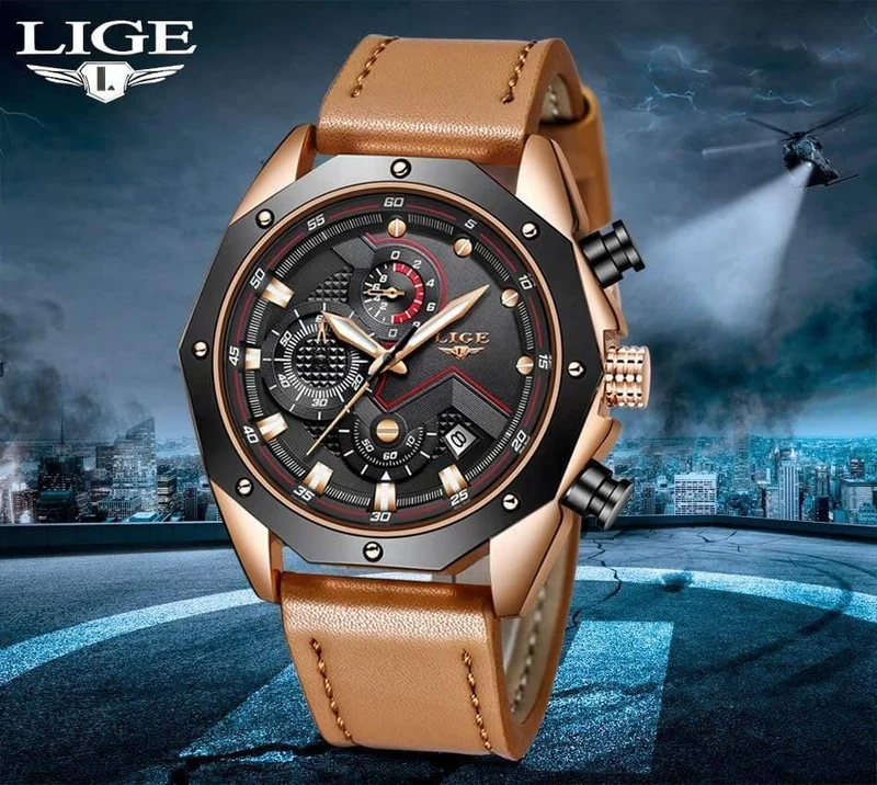 Herrenuhren Top-marke Luxus Quarz Gold Uhr Männer Casual Leder Militärische Wasserdichte Sport Armbanduhr Relogio Masculino