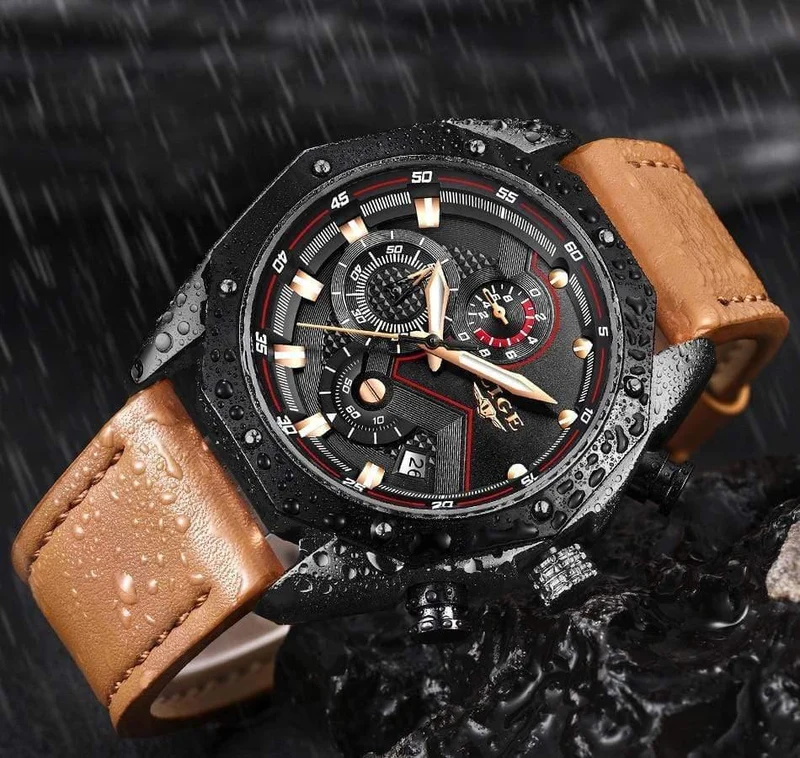 Herrenuhren Top-marke Luxus Quarz Gold Uhr Männer Casual Leder Militärische Wasserdichte Sport Armbanduhr Relogio Masculino