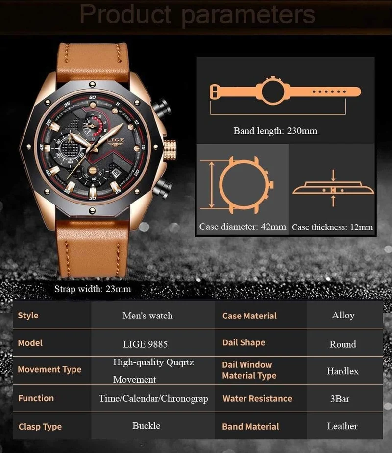 Herrenuhren Top-marke Luxus Quarz Gold Uhr Männer Casual Leder Militärische Wasserdichte Sport Armbanduhr Relogio Masculino