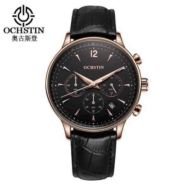 Herrenuhren OCHSTIN Marke Luxus Chronograph Datum Uhr Mann Leder Sport Armbanduhr Männer Business Quarzuhr
