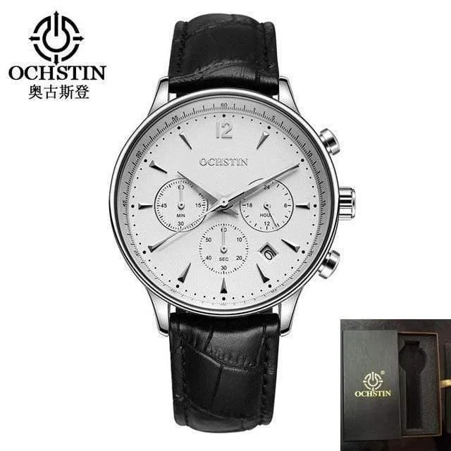 Herrenuhren OCHSTIN Marke Luxus Chronograph Datum Uhr Mann Leder Sport Armbanduhr Männer Business Quarzuhr