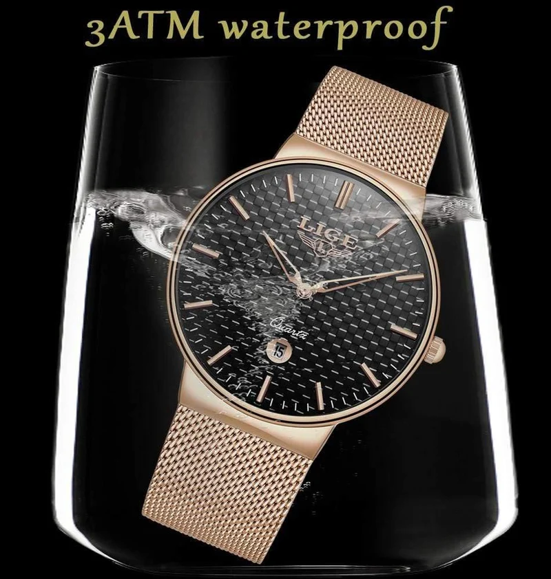 Herren Uhren Top Luxus marke Alle stahl Schlank quarz schwarz Uhr Männer Militär sport wasserdichte uhr Relogio masculino