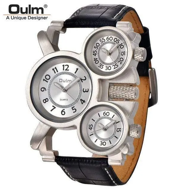 Herrenuhren Casual Quarzuhr Männer Drei Zifferblatt Outdoor Sport Leder Uhr relogio masculino
