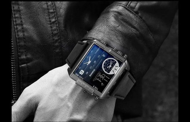 Männer sport uhren 3 zeit zone große mann mode uhr leder quarz armbanduhren relogio masculino montre homme
