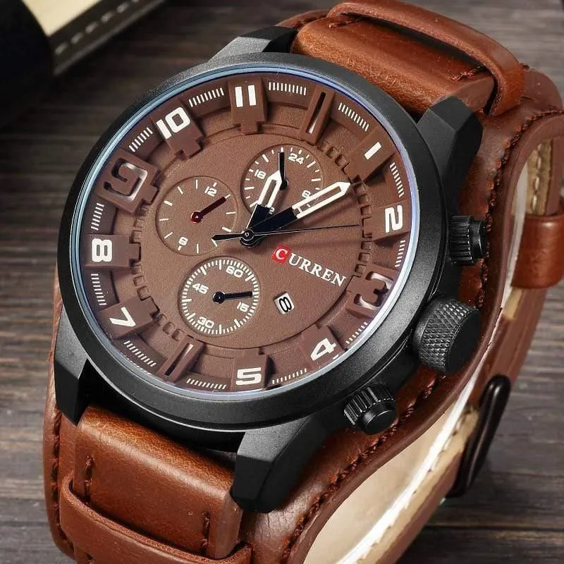 Militär Quarz Herren Uhren Top Marke Luxus Leder Männer Uhr Casual Sport Männlichen Uhr Uhr 8225