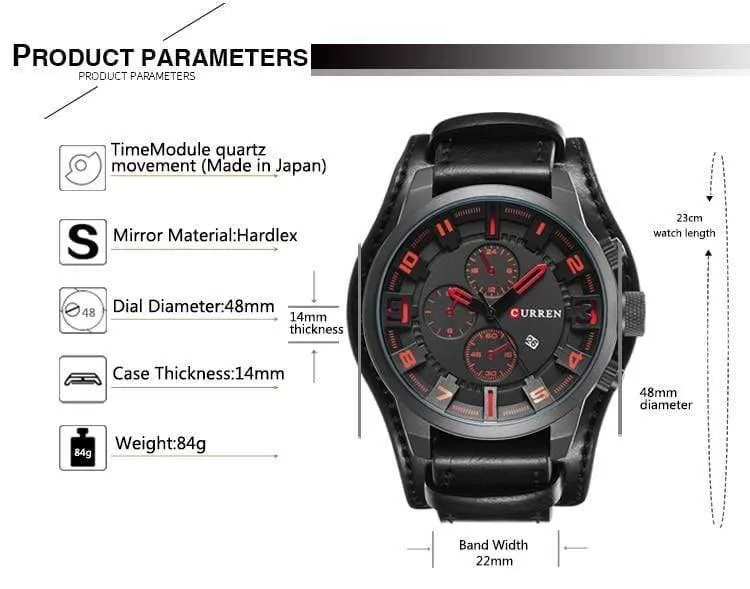 Militär Quarz Herren Uhren Top Marke Luxus Leder Männer Uhr Casual Sport Männlichen Uhr Uhr 8225