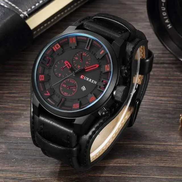 Militär Quarz Herren Uhren Top Marke Luxus Leder Männer Uhr Casual Sport Männlichen Uhr Uhr 8225
