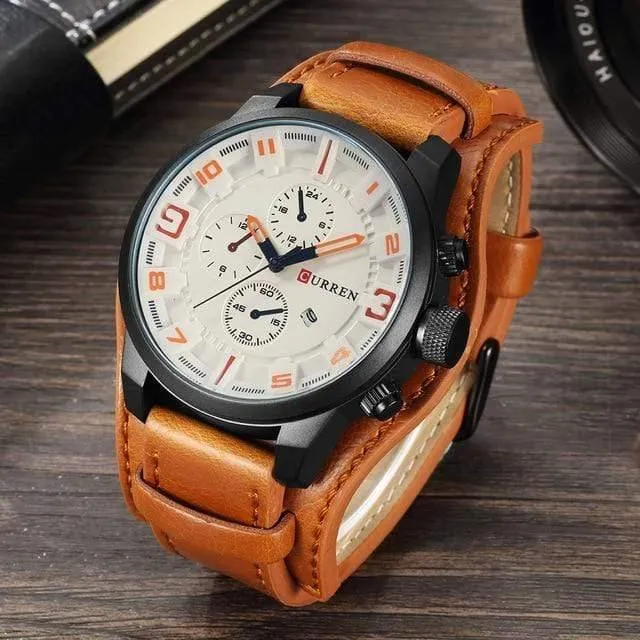 Militär Quarz Herren Uhren Top Marke Luxus Leder Männer Uhr Casual Sport Männlichen Uhr Uhr 8225