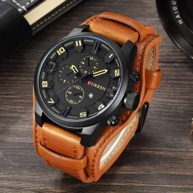Militär Quarz Herren Uhren Top Marke Luxus Leder Männer Uhr Casual Sport Männlichen Uhr Uhr 8225