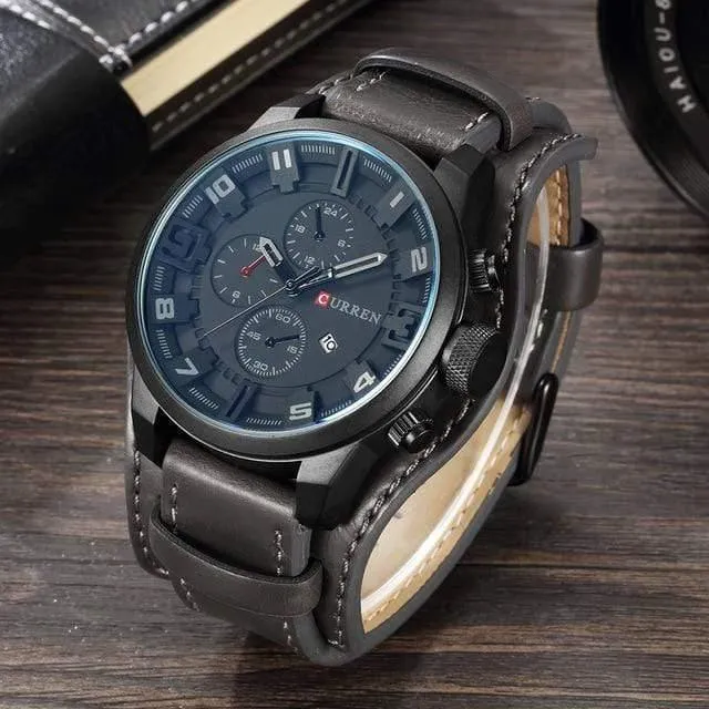 Militär Quarz Herren Uhren Top Marke Luxus Leder Männer Uhr Casual Sport Männlichen Uhr Uhr 8225
