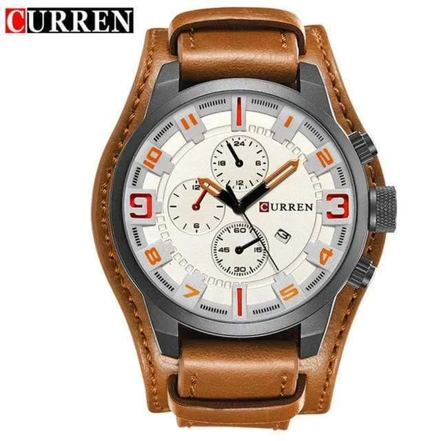 Militär Quarz Herren Uhren Top Marke Luxus Leder Männer Uhr Casual Sport Männlichen Uhr Uhr 8225