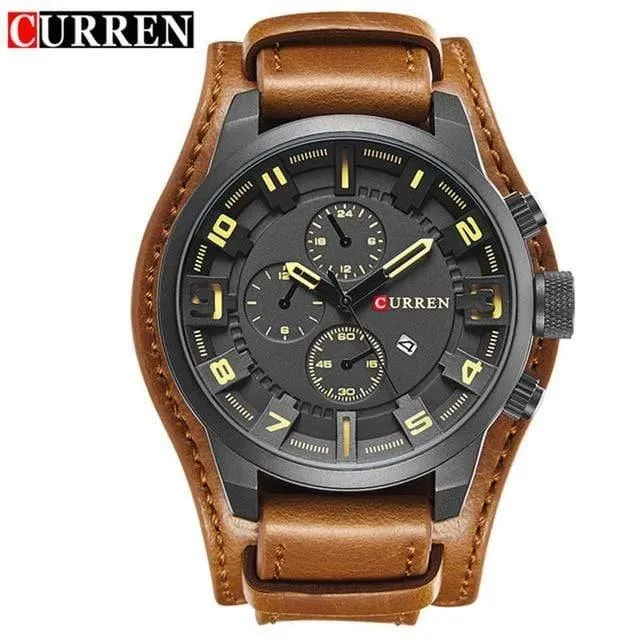 Militär Quarz Herren Uhren Top Marke Luxus Leder Männer Uhr Casual Sport Männlichen Uhr Uhr 8225
