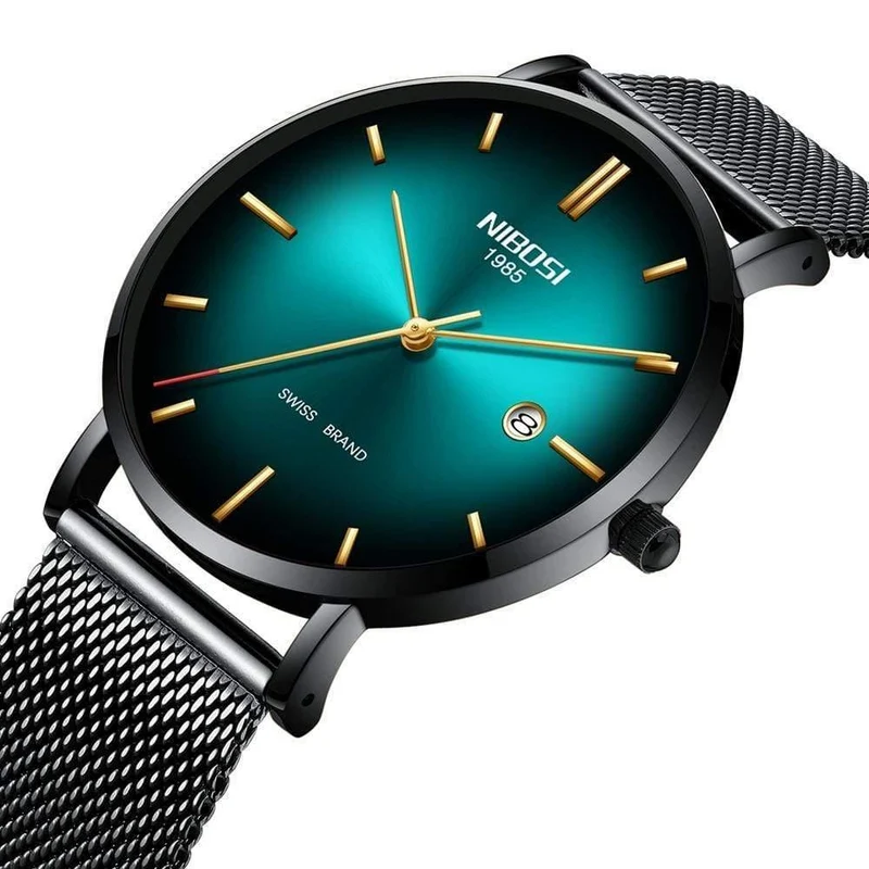 Herren Uhren Top Brand Luxus Mesh Stahl Band Grün Casual Quarz Uhr Männer Mode Sport Armbanduhr Relogio Masculino