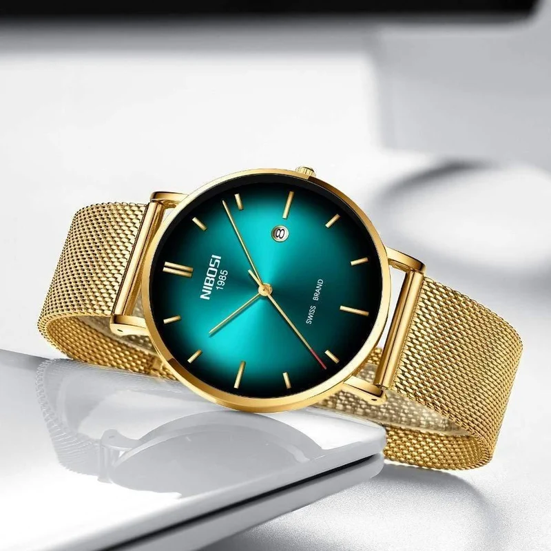 Herren Uhren Top Brand Luxus Mesh Stahl Band Grün Casual Quarz Uhr Männer Mode Sport Armbanduhr Relogio Masculino
