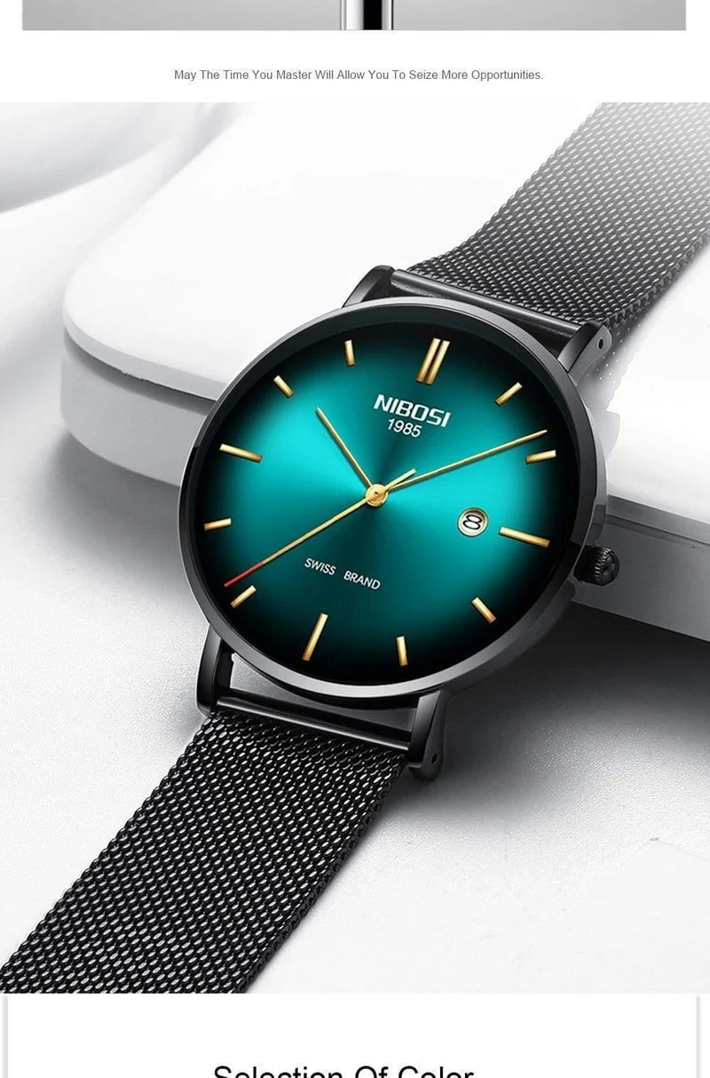 Herren Uhren Top Brand Luxus Mesh Stahl Band Grün Casual Quarz Uhr Männer Mode Sport Armbanduhr Relogio Masculino