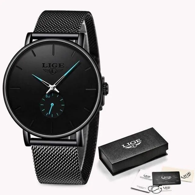 Sport Herren Uhren Marke Luxus Wasserdicht Einfache Uhr Männer Ultra Dünne Zifferblatt Quarz Uhr Relogio Masculino