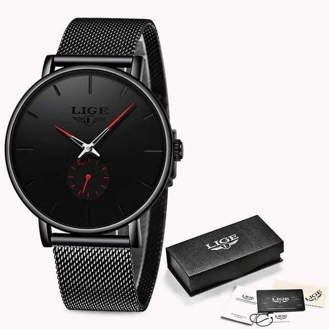 Sport Herren Uhren Marke Luxus Wasserdicht Einfache Uhr Männer Ultra Dünne Zifferblatt Quarz Uhr Relogio Masculino