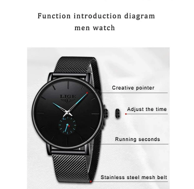Sport Herren Uhren Marke Luxus Wasserdicht Einfache Uhr Männer Ultra Dünne Zifferblatt Quarz Uhr Relogio Masculino