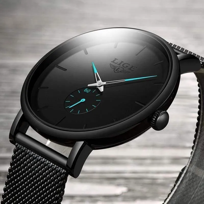 Sport Herren Uhren Marke Luxus Wasserdicht Einfache Uhr Männer Ultra Dünne Zifferblatt Quarz Uhr Relogio Masculino