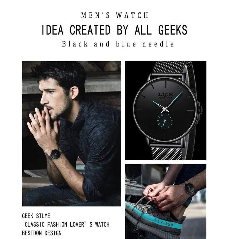 Sport Herren Uhren Marke Luxus Wasserdicht Einfache Uhr Männer Ultra Dünne Zifferblatt Quarz Uhr Relogio Masculino