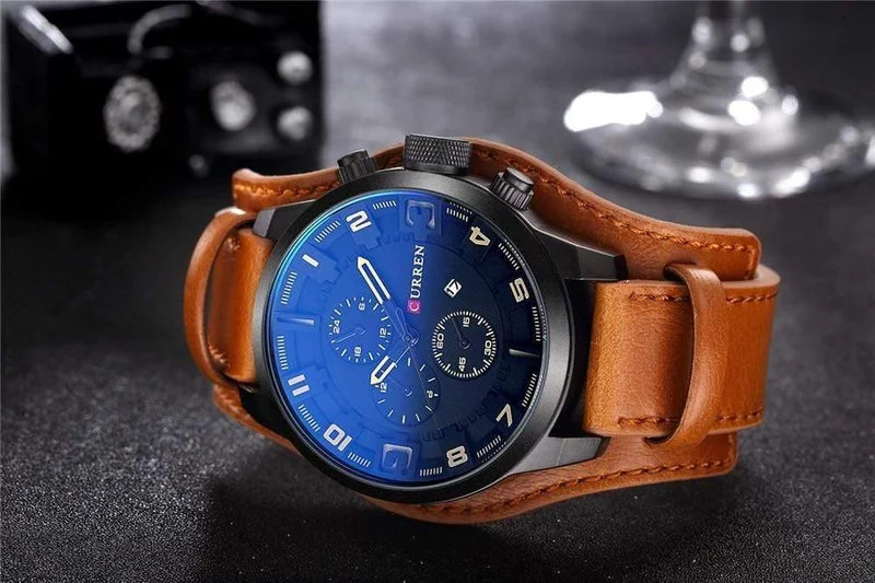 Analoge Sport Herrenuhren Mode Kreative Quarz Lederband Armbanduhr Datum Männliche Uhr Reloj Hombre