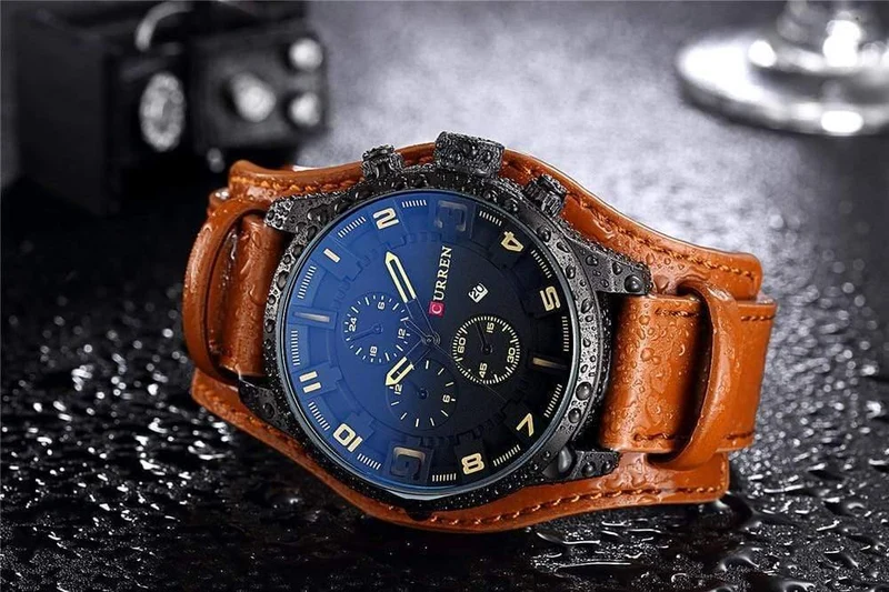 Analoge Sport Herrenuhren Mode Kreative Quarz Lederband Armbanduhr Datum Männliche Uhr Reloj Hombre