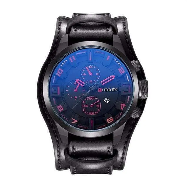 Analoge Sport Herrenuhren Mode Kreative Quarz Lederband Armbanduhr Datum Männliche Uhr Reloj Hombre